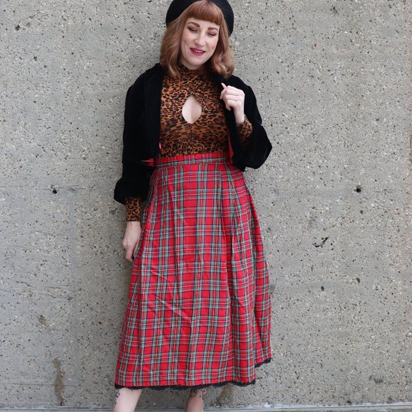 vintage plaid skirt - Picture 2 of 10